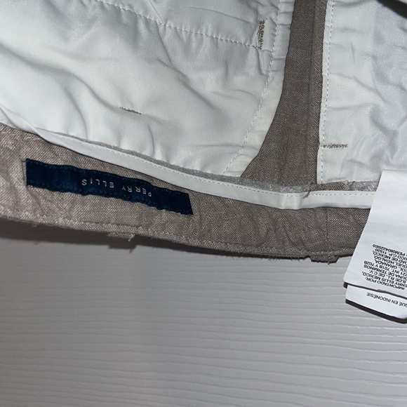 Perry Ellis Men’s Pants 32x30 Linen Crème Tan Tapered Slim Fit Old Money - Picture 4 of 6